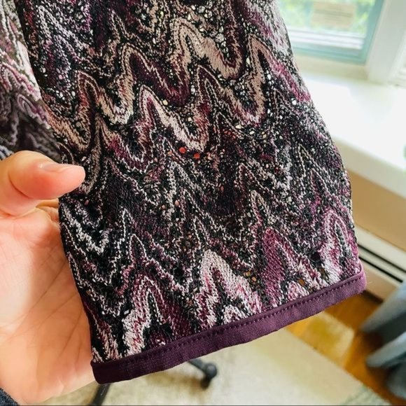 EASYWEAR BY CHICO’S | purple pattern open cardigan 1 - Picture 4 of 7